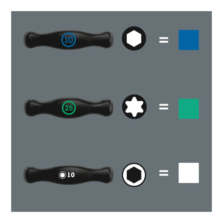 Wera 454/7 HF Set 1 Schraubendrehersatz Quergriff-Schraubendreher Hex-Plus mit Haltefunktion, 7-teilig