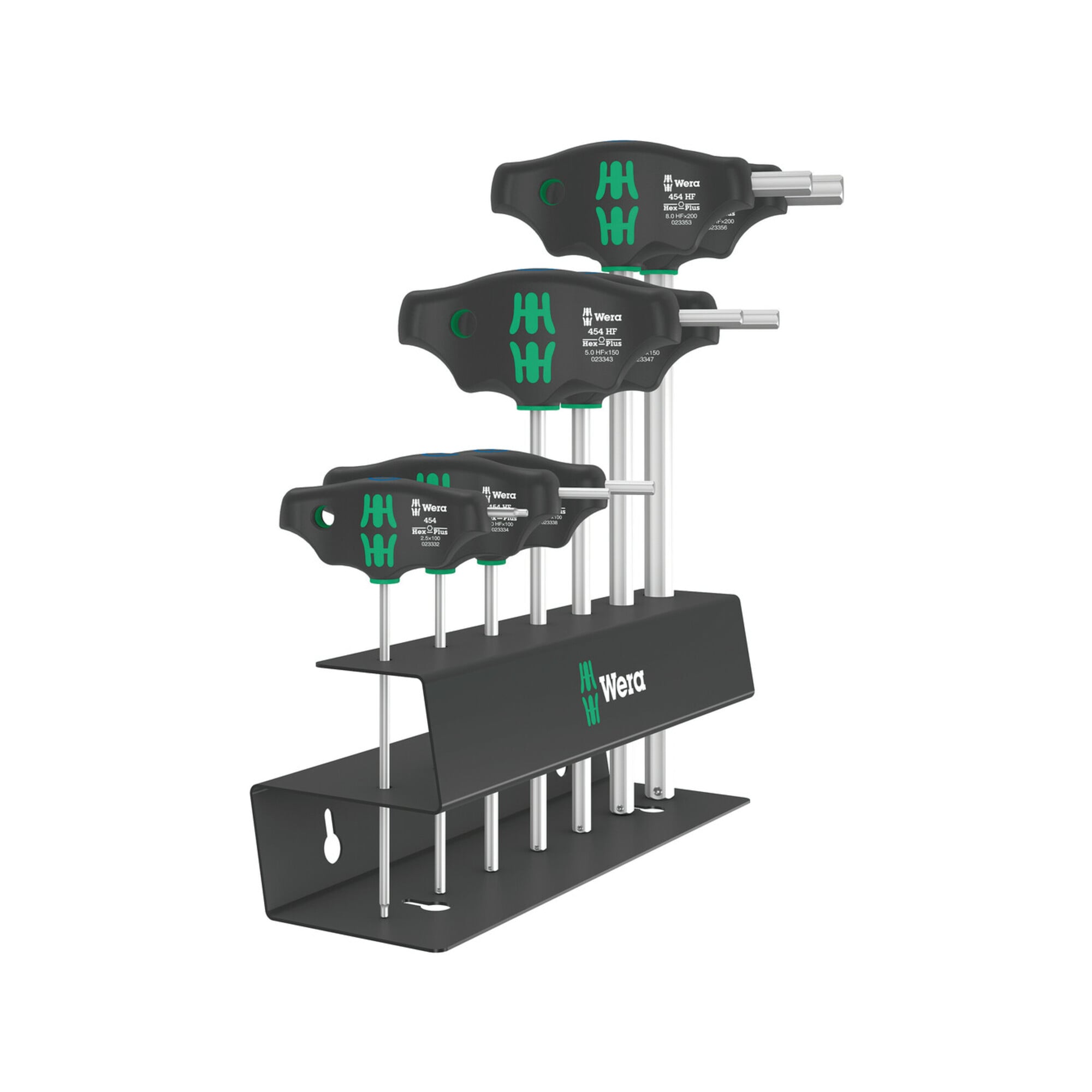 Wera 454/7 HF Set 2 Schraubendrehersatz Quergriff-Schraubendreher Hex-Plus mit Haltefunktion, 7-teilig