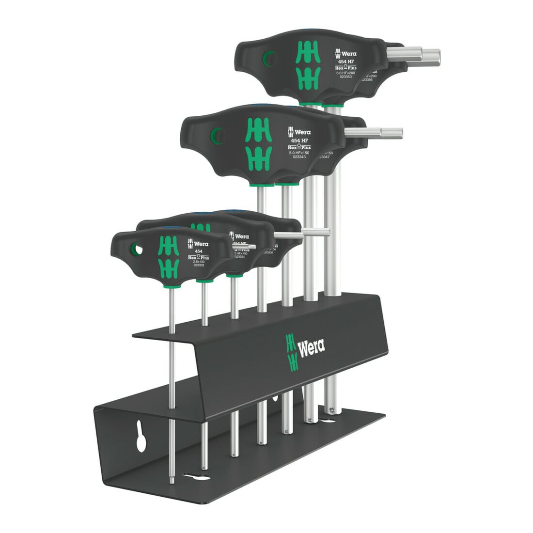Wera 454/7 HF Set 2 Schraubendrehersatz Quergriff-Schraubendreher Hex-Plus mit Haltefunktion, 7-teilig