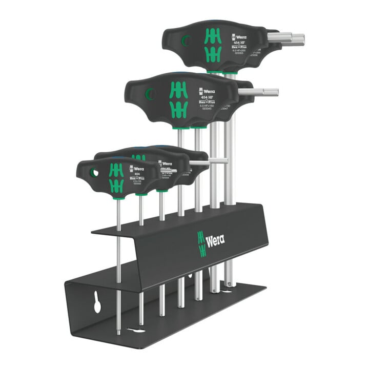 Wera 454/7 HF Set 2 Schraubendrehersatz Quergriff-Schraubendreher Hex-Plus mit Haltefunktion, 7-teilig
