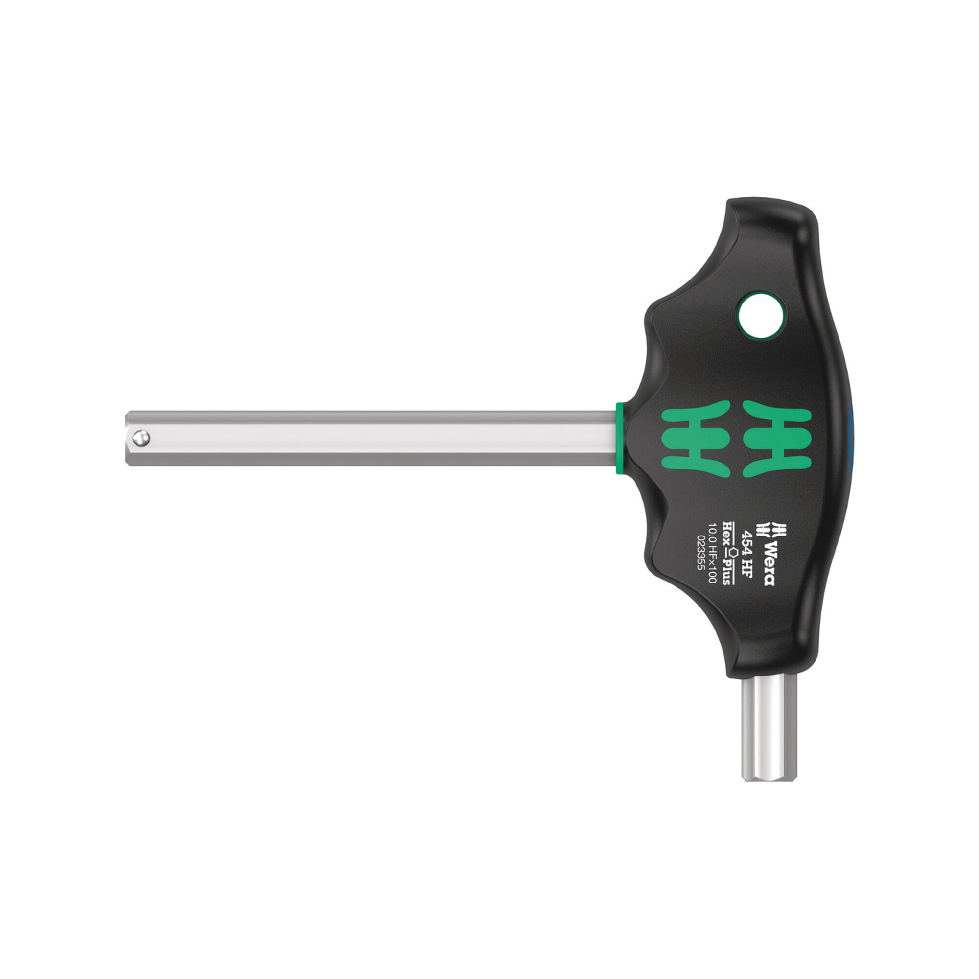Wera 454 HF Quergriff-Sechskantschraubendreher Hex-Plus mit Haltefunktion, 10 x 100 mm