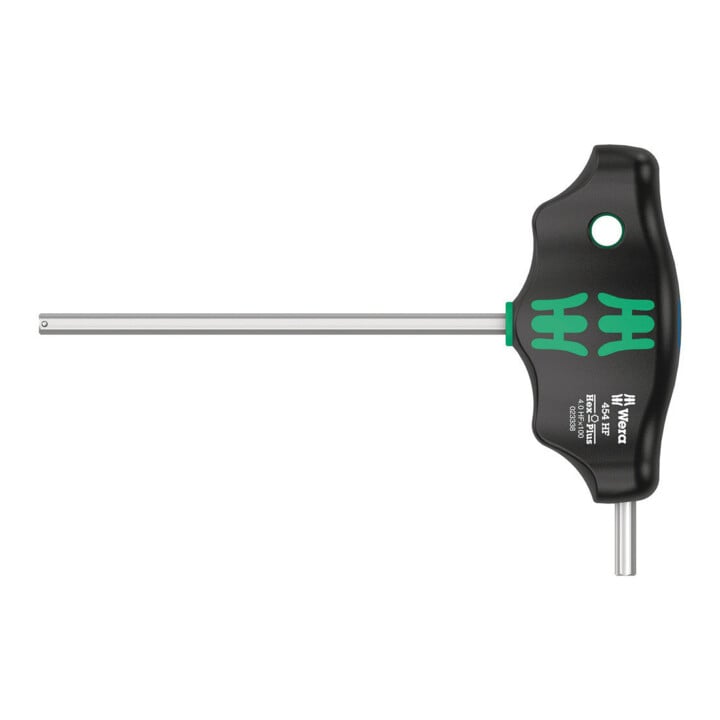 Wera 454 HF Quergriff-Sechskantschraubendreher Hex-Plus mit Haltefunktion, 4 x 100 mm