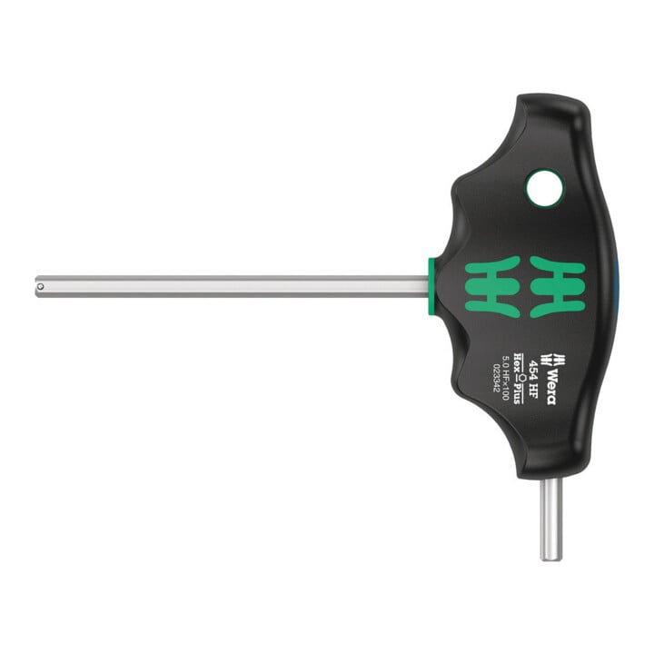 Wera 454 HF Quergriff-Sechskantschraubendreher Hex-Plus mit Haltefunktion, 5 x 100 mm