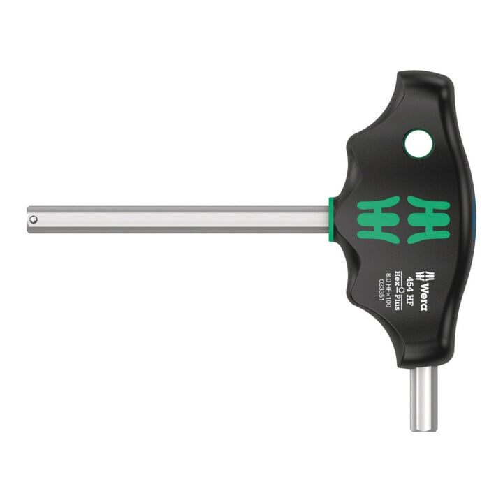 Wera 454 HF Quergriff-Sechskantschraubendreher Hex-Plus mit Haltefunktion, 8 x 100 mm