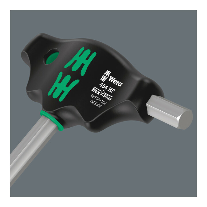 Wera 454 HF Quergriff-Sechskantschraubendreher Hex-Plus mit Haltefunktion, zöllig, 1/8" x 150 mm