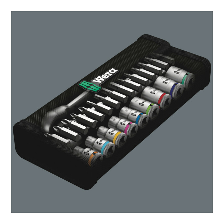 Wera 8100 SA 11 Zyklop Metal-ratelset, omschakelpal, 1/4"-aandrijving, inch