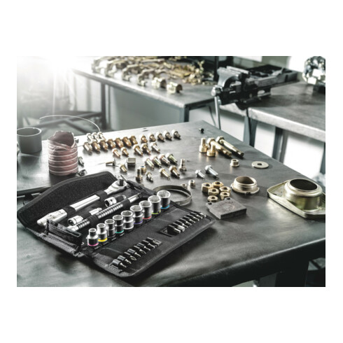 Wera 8100 SB 8 Zyklop Metal-Knarrensatz, Umschalthebel, 3/8"-Antrieb, 29-teilig, metrisch