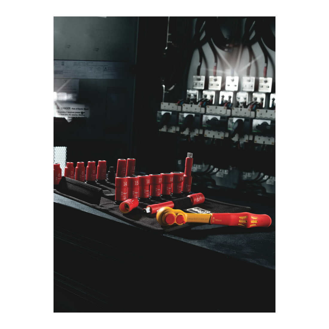 Wera 8100 SB VDE 1 Zyklop ratelset, geïsoleerd, voorzien van omschakelpal, 3/8" aandrijving, metrisch