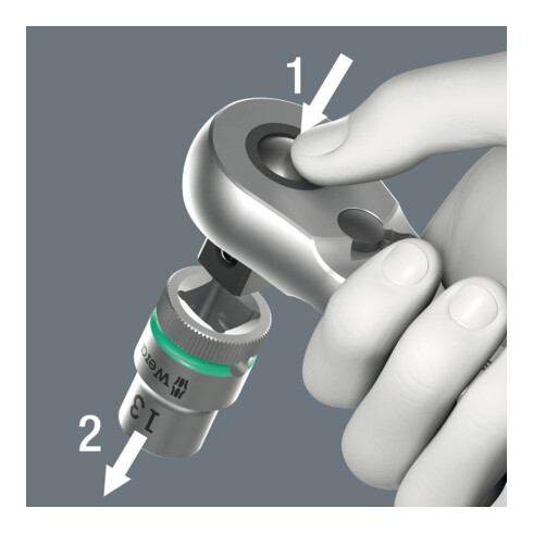 Wera 8100 SC 7 Zyklop Metal-Knarrensatz, Durchsteckvierkant, 1/2"-Antrieb, metrisch, 28-teilig