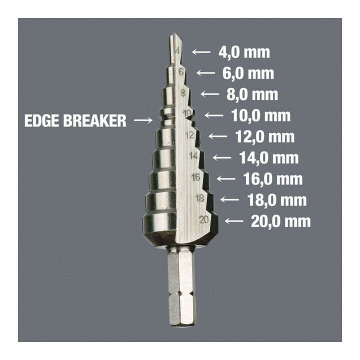 Wera 843 Stufenbohrer-Bit, 4-20 mm, 75 mm