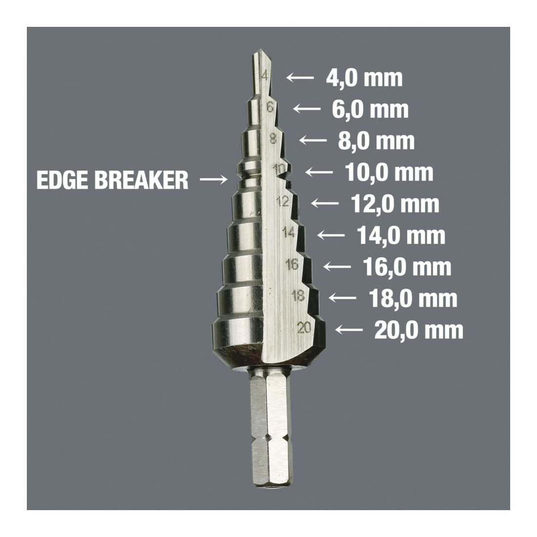 Wera 843 Trappenboor Bit, 4-20 mm