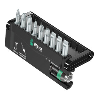 Wera 8600-9/TZ Bit-Check – Rapidaptor, 1 Universalhalter mit 9 Torsion-Bits