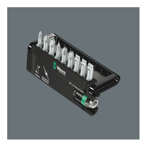 Wera 8600-9/TZ Bit-Check – Rapidaptor, 1 Universalhalter mit 9 Torsion-Bits