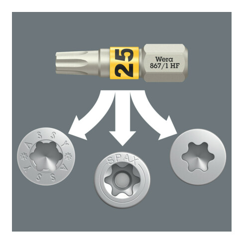 Wera 867/1 TORX® HF Bit mit Haltefunktion, TX 25 x 25 mm