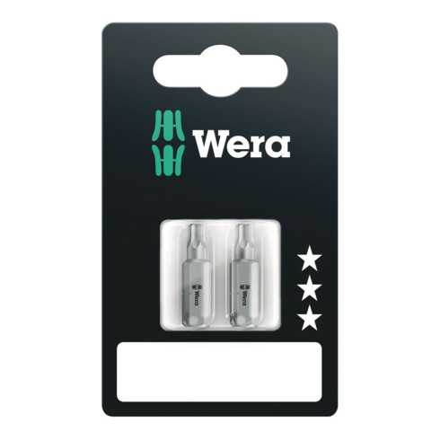 Wera 867/1 Z TORX BO Bits mit Bohrung SB, TX 15 x 25 mm, 2-teilig