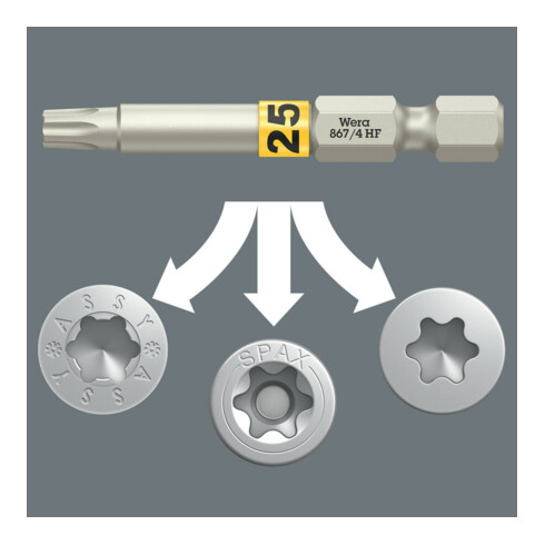 Wera 867/4 TORX® HF bits met vasthoudfunctie