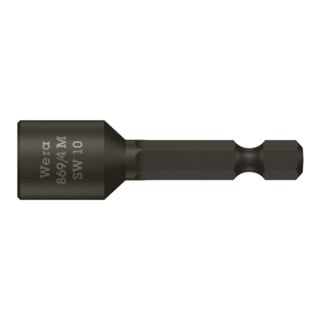 Wera 869/4 M Steckschlüsseleinsätze, magnetisch, SW 10,0 mm, Länge 50,0 mm