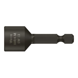 Wera 869/4 M Steckschlüsseleinsätze, magnetisch, SW 13,0 mm, Länge 50,0 mm
