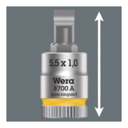 Wera 8700 A FL Schlitzschrauben Zyklop Bitnuss mit 1/4-Antrieb" 28 mm Schlitz-5