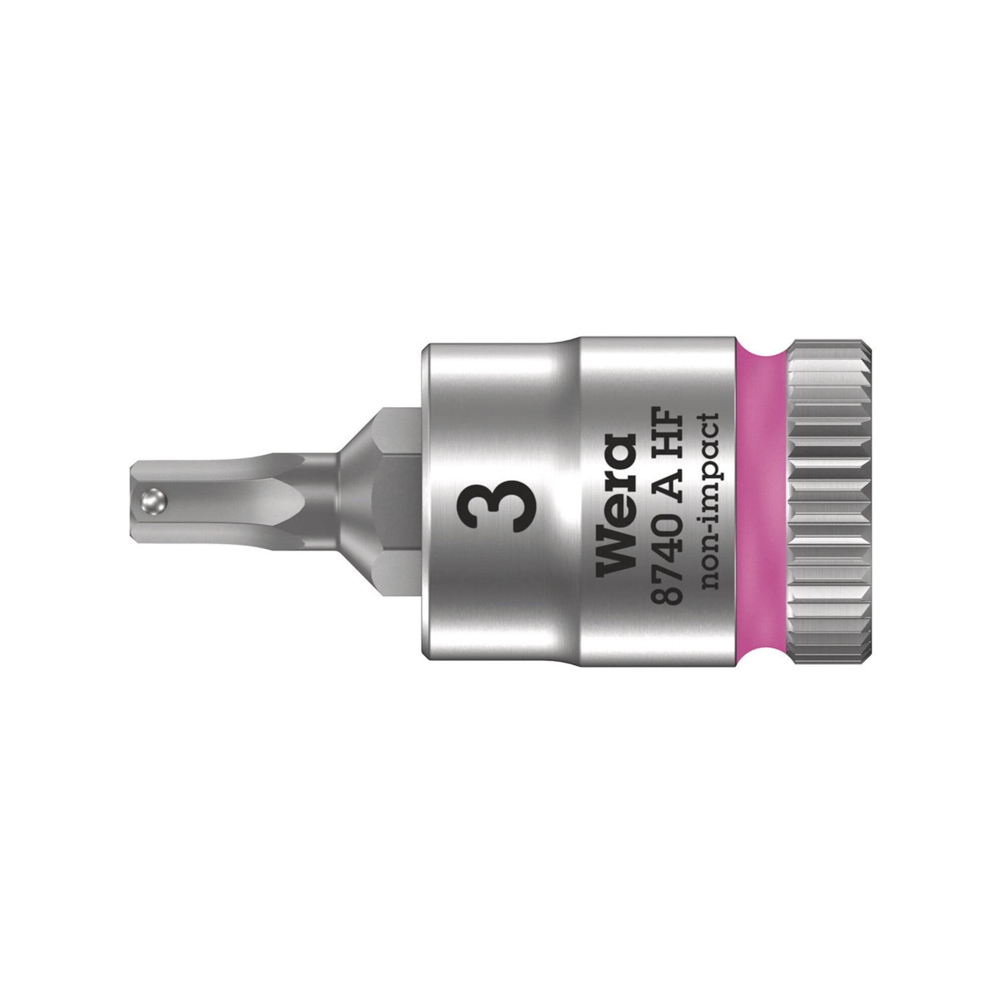 Wera 8740 A HF Zyklop Bitnuss mit 1/4"-Antrieb, mit Haltefunktion für Innensechskantschrauben, 3 x 28 mm