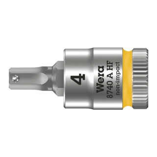 Wera 8740 A HF Hex-Plus Zyklop Bitnuss mit 1/4-Antrieb, mit Haltefunktion für Innensechskantschrauben, metrisch