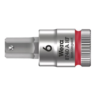 Wera 8740 A HF Hex-Plus Zyklop Bitnuss mit 1/4-Antrieb, mit Haltefunktion für Innensechskantschrauben, metrisch