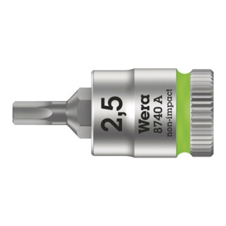 Wera 8740 A Zyklop Bitnuss mit 1/4"-Antrieb, für Innensechskantschrauben, 2,5 x 28 mm