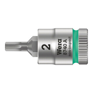 Wera 8740 A Zyklop Bitnuss mit 1/4"-Antrieb, für Innensechskantschrauben, 2 x 28 mm