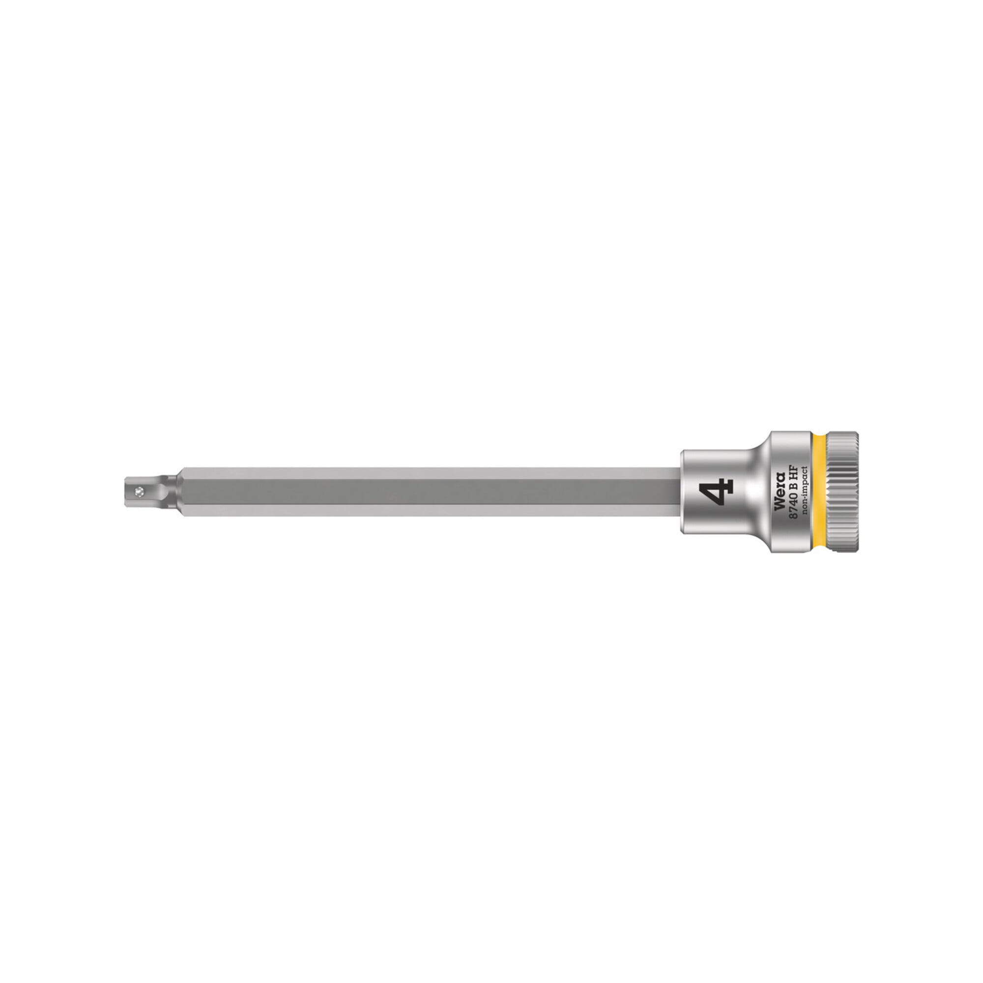 Wera 8740 B HF Zyklop Bitnuss mit 3/8"-Antrieb, mit Haltefunktion für Innensechskantschrauben, 4 x 107 mm