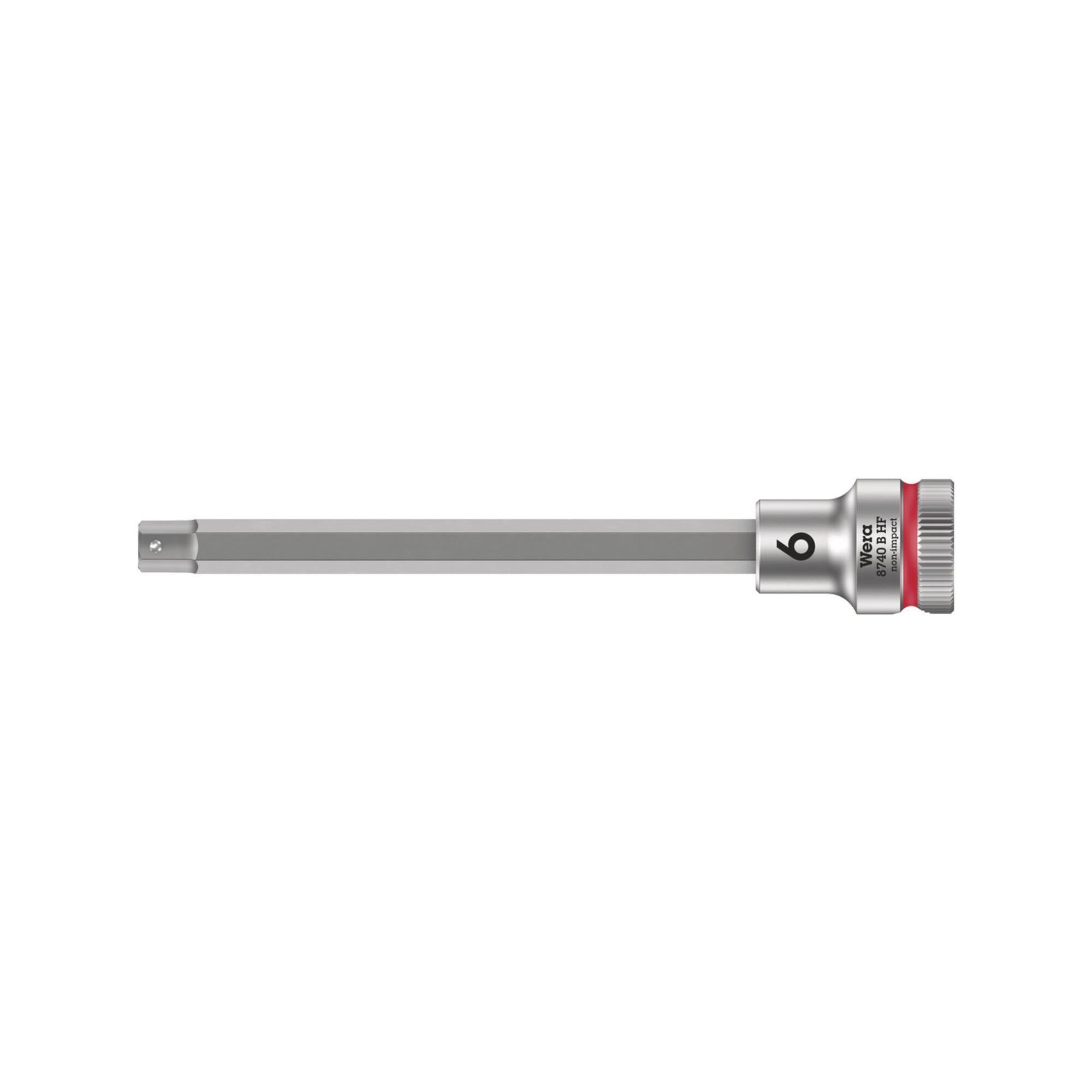 Wera 8740 B HF Zyklop Bitnuss mit 3/8"-Antrieb, mit Haltefunktion für Innensechskantschrauben, 6 x 107 mm