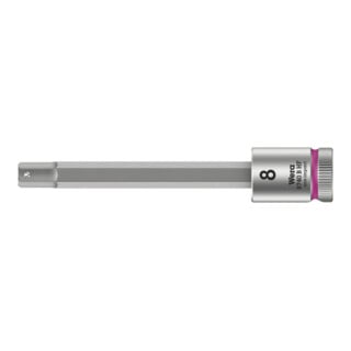 Wera 8740 B HF Zyklop Bitnuss mit 3/8"-Antrieb, mit Haltefunktion für Innensechskantschrauben, 8 x 100 mm