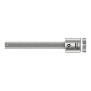Wera 8740 B HF Zyklop Bitnuss mit 3/8"-Antrieb, mit Haltefunktion für Innensechskantschrauben, 9 x 100 mm