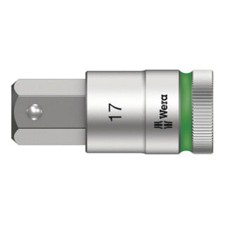 Wera 8740 C HF Zyklop Bitnuss mit 1/2"-Antrieb mit Haltefunktion, 17 x 60 mm