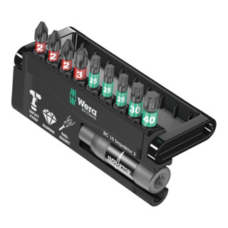 Wera 8751/67-9/IMP DC Impaktor Bit-Check, 1 Impaktor-Halter mit 9 Impaktor-Bits