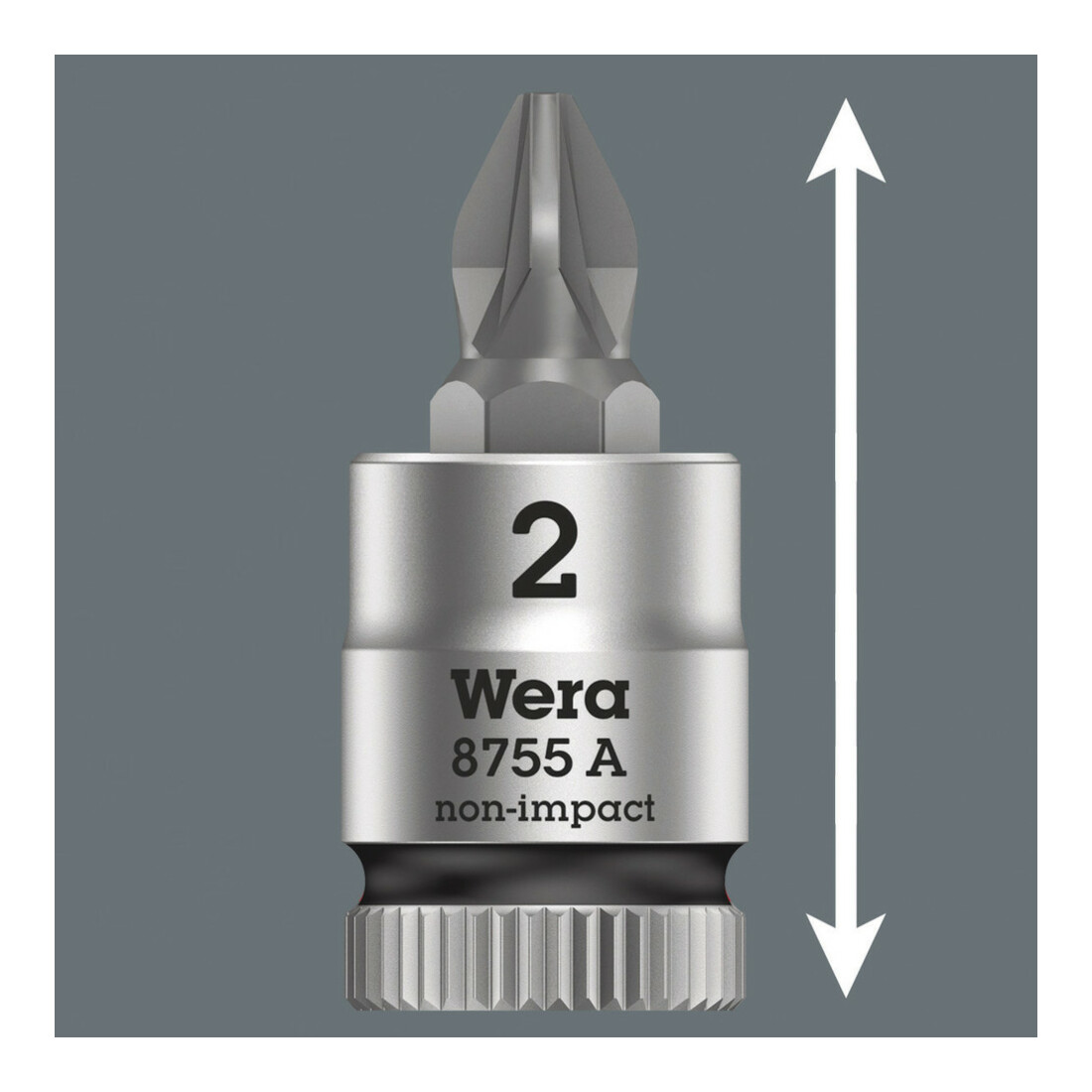 Wera 8755 A Pozidriv Zyklop Bitnuss mit 1/4-Antrieb" 28 mm Pozidriv