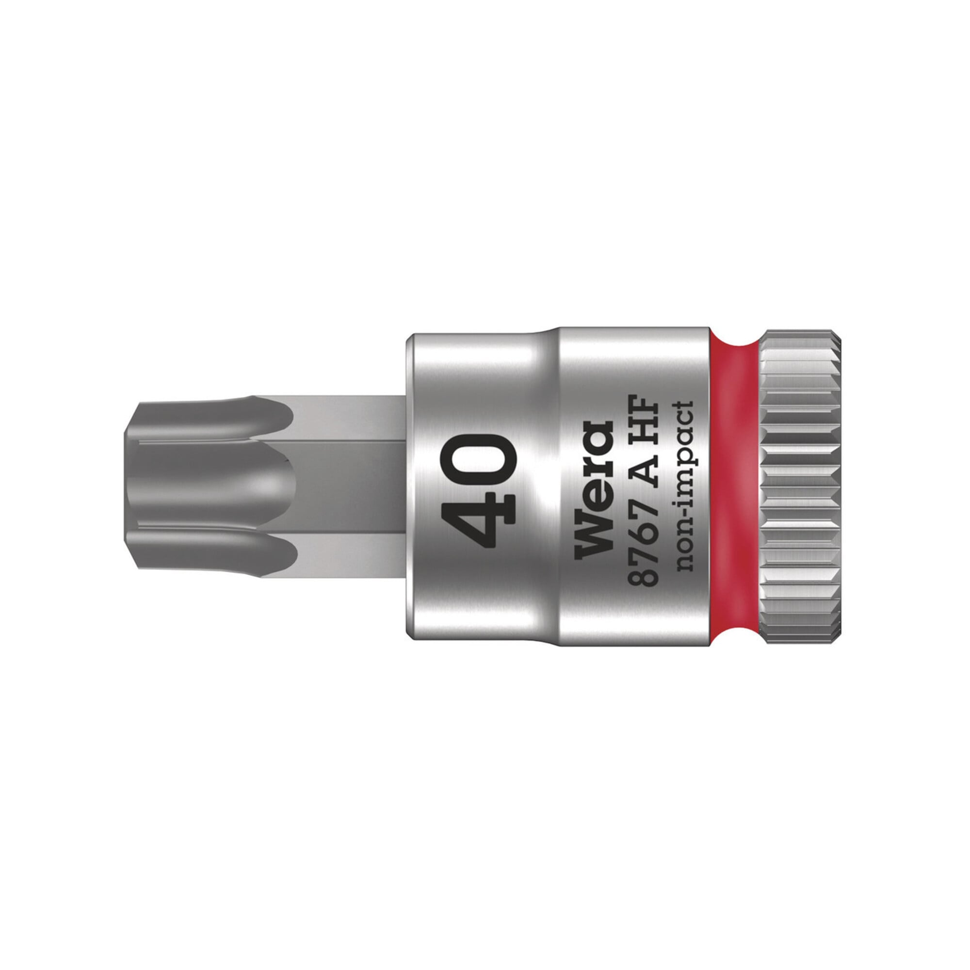 Wera 8767 A HF TX Zyklop Bitnuss mit 1/4"-Antrieb, mit Haltefunktion, TX 40 x 28 mm