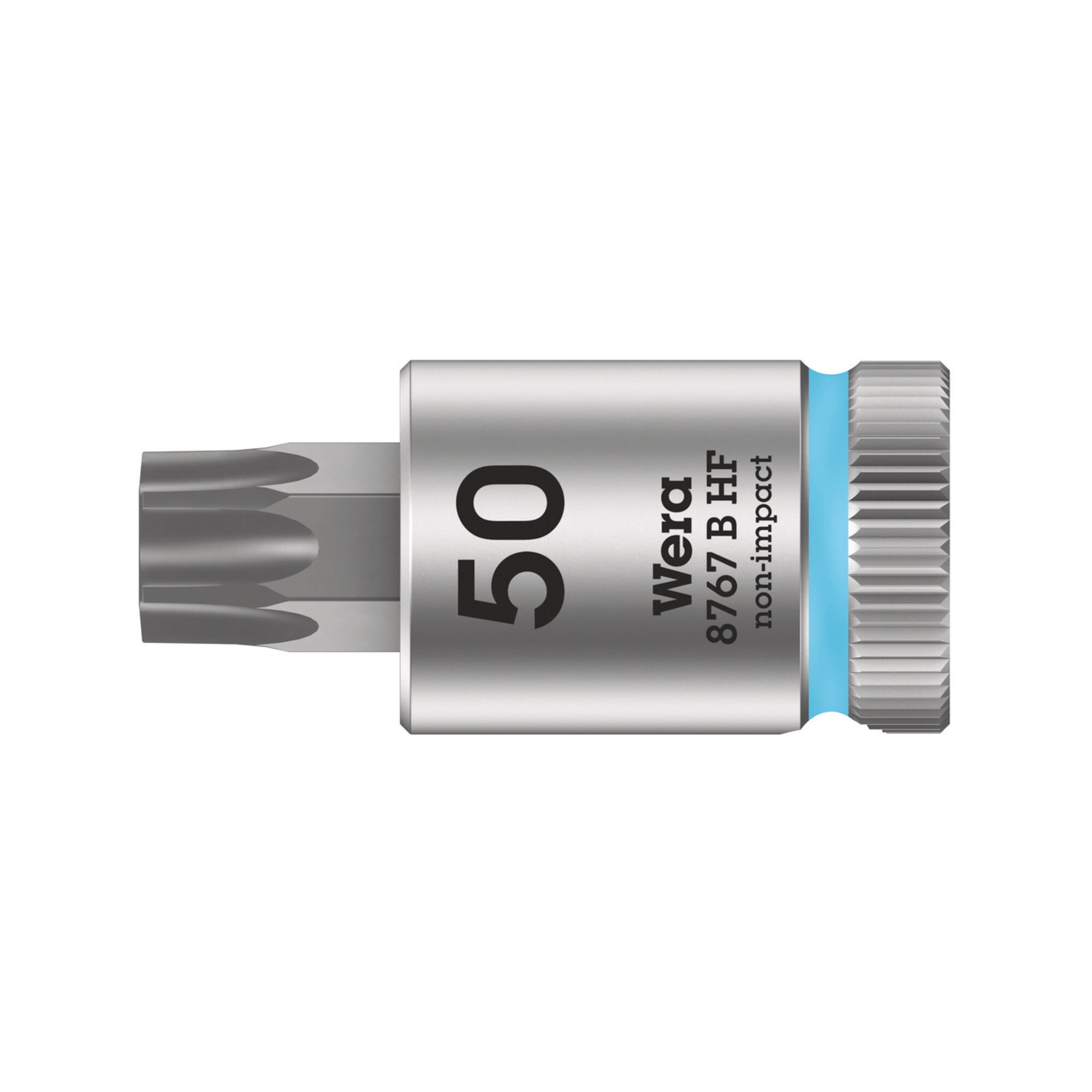 Wera 8767 B HF TX Zyklop Bitnuss mit 3/8"-Antrieb, mit Haltefunktion, TX 50 x 38,5 mm