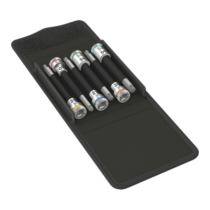 Wera 8767 B TX HF 1 Zyklop Bitnuss-Satz TX, mit 3/8"-Antrieb, mit Haltefunktion, 6-teilig