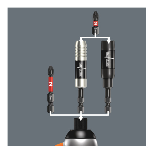 Wera 897/4 IMP R Impaktor Halter mit Ringmagnet und Sprengring