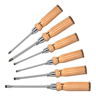 Wera 930/955/6 Schraubendrehersatz, Schlitz- und Pozidriv-Schrauben, 6-teilig