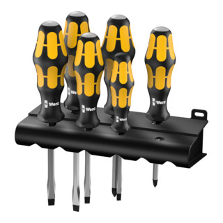 Wera 932/918/6 Schraubendrehersatz Kraftform Wera: Der Schraubmeißel + Rack, 6-teilig