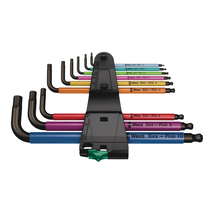 Wera 950/9 Hex-Plus Multicolour 1 SB Stiftsleutelset, metrisch, BlackLaser