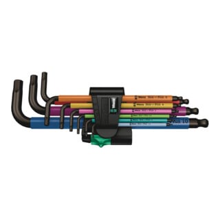 Wera 950/9 Hex-Plus Multicolour 1 Stiftsleutelset, metrisch, BlackLaser
