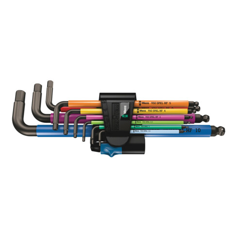 Wera 950/9 Hex-Plus Multicolour HF 1 Stiftsleutelset, metrisch, BlackLaser, met vasthoudfunctie