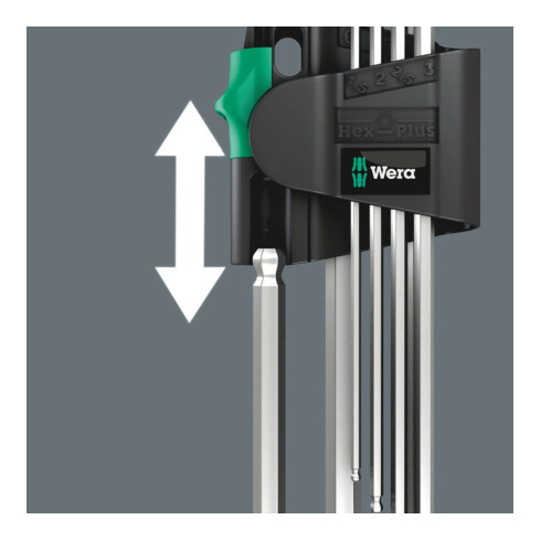 Wera 950 PKL/7B SM Magnet Winkelschlüsselsatz, metrisch, gestellverchromt