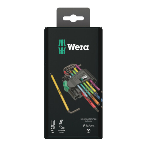 Wera 967/9 TX BO Multicolour 1 SB Stiftsleutelset, BlackLaser