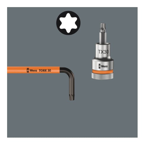 Wera 967 SL TX HF Winkelschlüssel Multicolour mit Haltefunktion, TX 30 x 122 mm