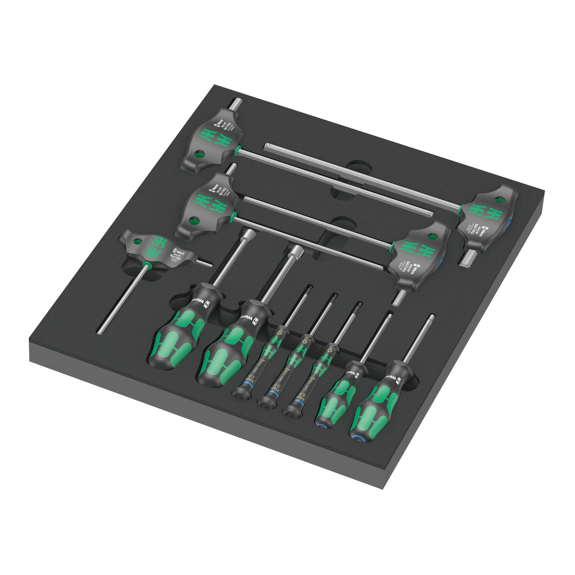 Wera 9713 Schaumstoffeinlage Hex Schraubendreher Set 1, 12-teilig