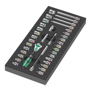 Wera 9720 Schaumstoffeinlage 8000 A Zyklop Knarre 1/4" Set 1, 37-teilig