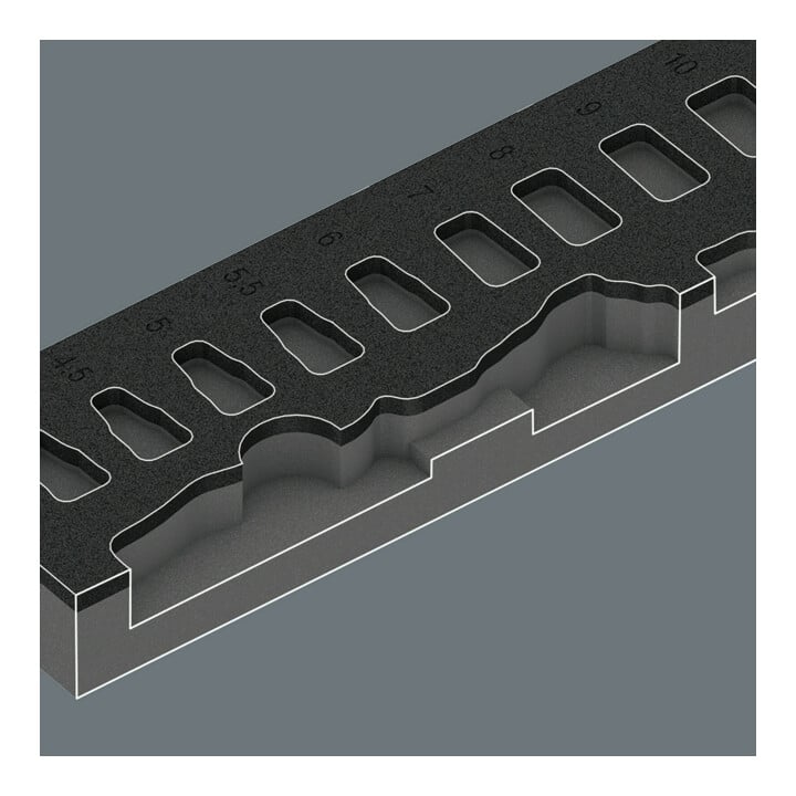 Wera 9720 Schaumstoffeinlage 8000 A Zyklop Knarre 1/4" Set 1, 37-teilig